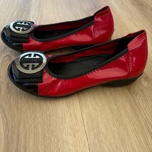 André & Nalia Woman’s 6.5 Red Patent Ballet Flats glam feminine, preppy